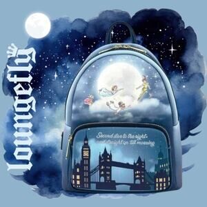 NWT Loungefly Peter Pan Second Star Glow Backpack